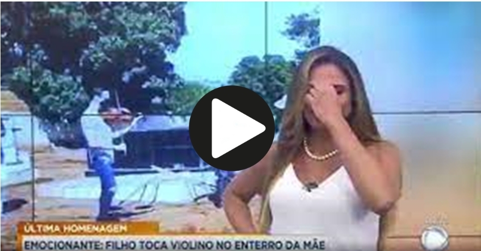 Apresentadora se emociona ao ver um filho tocando violino durante enterro de sua mãe; Veja o Vídeo: