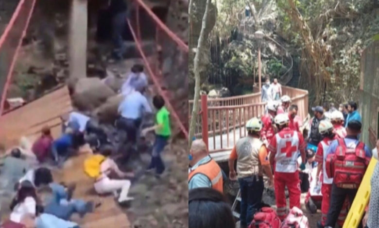 Vídeo: Em dia de inauguração, ponte desaba com prefeito e vereadores