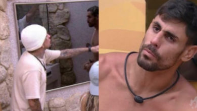 MC Guimê e Cara de Sapato se exaltam em discussão no banheiro do BBB 23