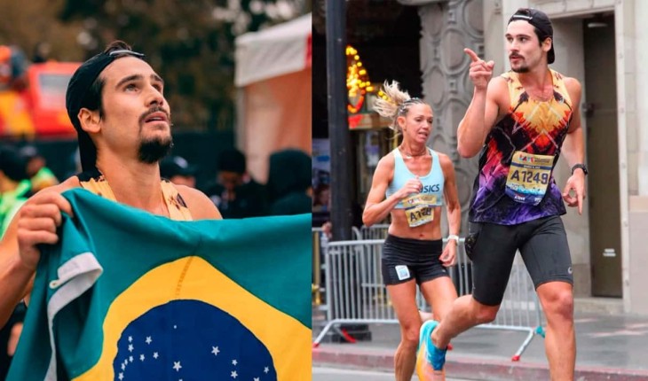 Nicolas Prattes participa de maratona em Los Angeles, nos Estados Unidos, e bate o seu próprio recorde