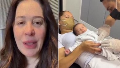 Com 1 mês de vida, filho de Claudia Raia é submetido a sessão de quiropraxia