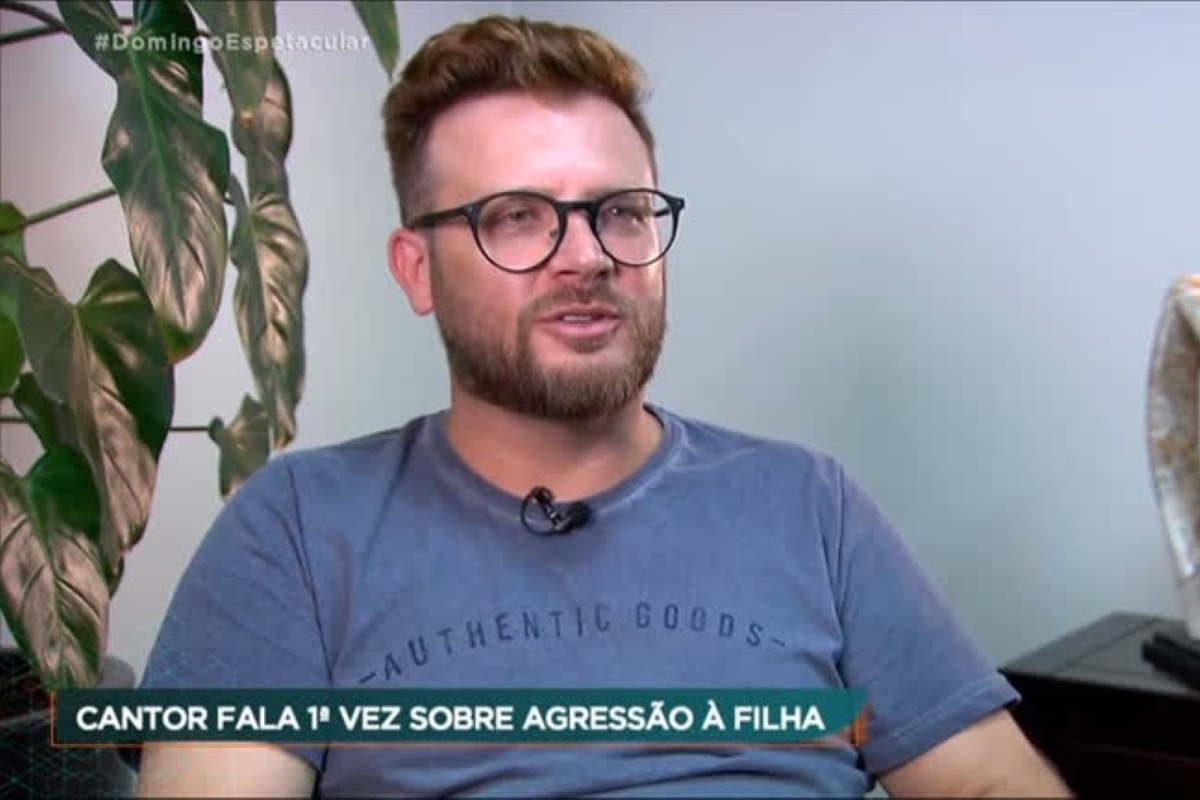 Fernando Cellarius durante entrevista ao Domingo Espetacular (Foto: Reprodução/Record)