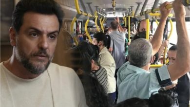 Travessia: para escapar de conversa comprometedora, Moretti pega busão lotado e fica desesperado