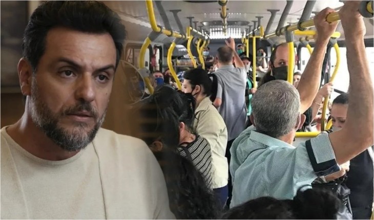 Travessia: para escapar de conversa comprometedora, Moretti pega busão lotado e fica desesperado