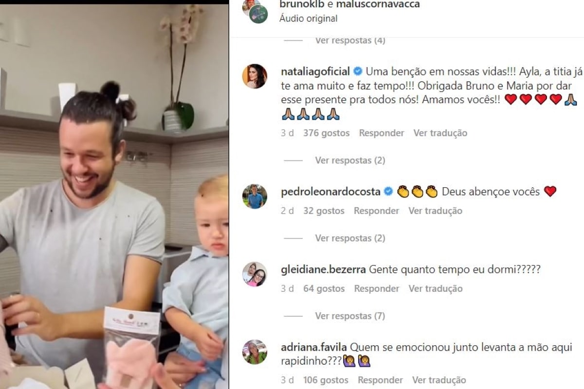 Pedro Leonardo fez comemorou anúncio de gravidez feito pelo Bruno KLB (Foto: Reprodução/Instagram)