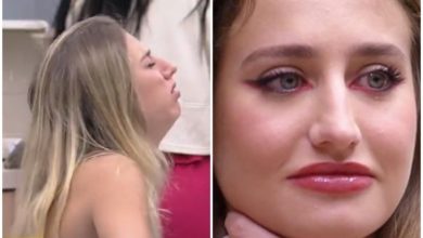 Suando frio, Bruna Griphao segura na mão de Amanda na final do BBB23: ‘tô passando muito mal’