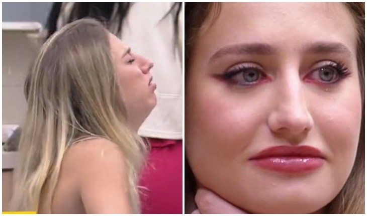 Suando frio, Bruna Griphao segura na mão de Amanda na final do BBB23: ‘tô passando muito mal’