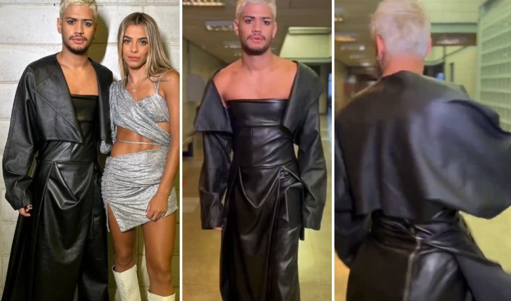 Gabriel Santana exibe look para a final do BBB23 e recebe críticas: ‘Saco de lixo’