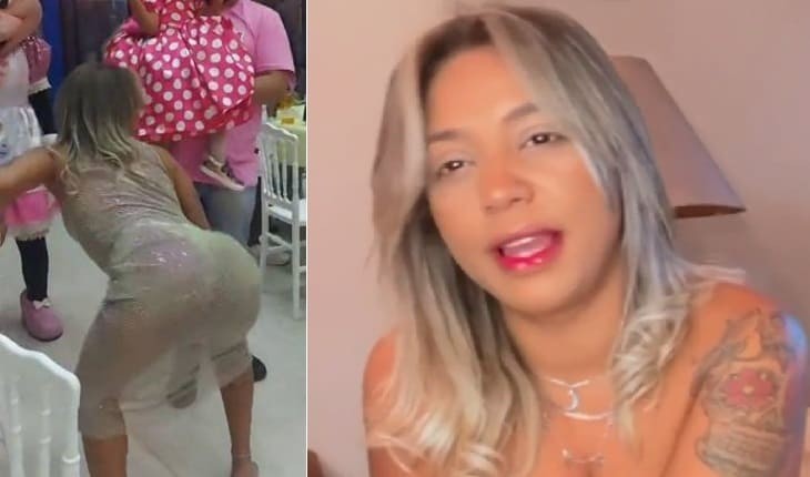 Mãe que dançou seminua em festa de aniversário garante: ‘Eu não me arrependi, a minha família tá mega feliz’