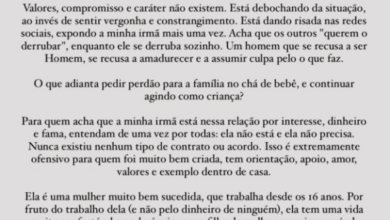 Irmã de Bruna Biancardi detona Neymar: ‘Aplaudindo as suas cagadas’