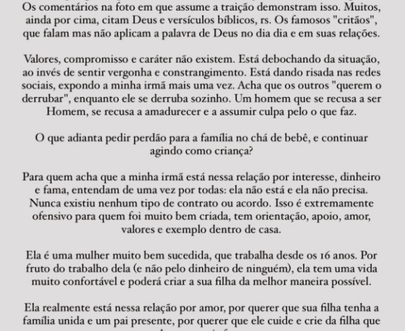 Irmã de Bruna Biancardi detona Neymar: ‘Aplaudindo as suas cagadas’