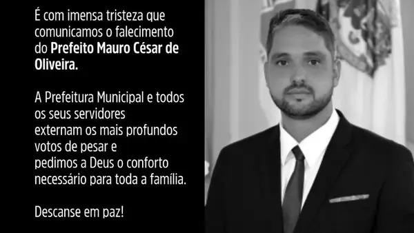 Prefeito perde a vida aos 36 anos após sofrer mal súbito em casa