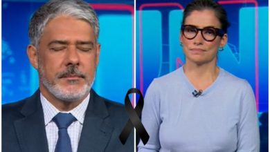 Em dia de forte tristeza, Bonner e Renata dão a pior notícia e Jornal Nacional expõe luto nacional