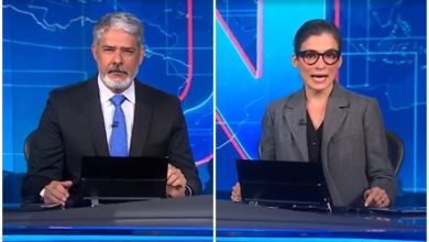 Logo depois do ‘boa noite’ no JN, Bonner e Renata dão notícia que para o Brasil