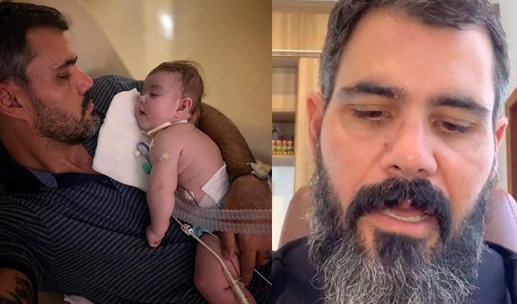 Esposa de Juliano Cazarré desabafa sobre ausência de filha caçula em foto: ‘precisa de suporte médico 24h’