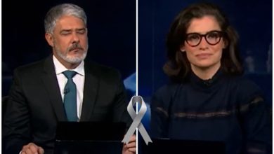 Com duplo luto, Bonner e Renata dão tristes notícias aos telespectadores do Jornal Nacional