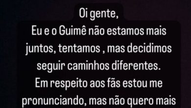 Acabou! Lexa anuncia fim do casamento com MC Guimê e lamenta: “Tentamos”