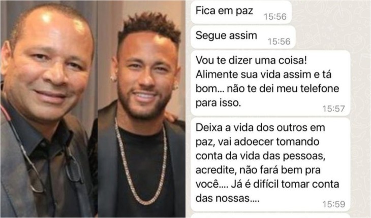 Após suposta traição de Neymar, jornalista revela prints da conversa com o pai do jogador no WhatsApp