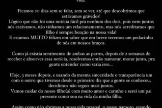 Arthur Aguiar anuncia término com a namorada grávida