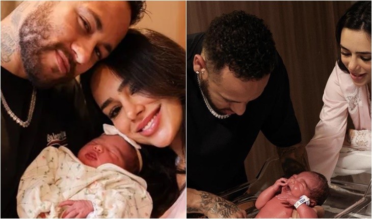 Pai presente, Neymar dá banho na filha na maternidade e exibe foto nas redes sociais