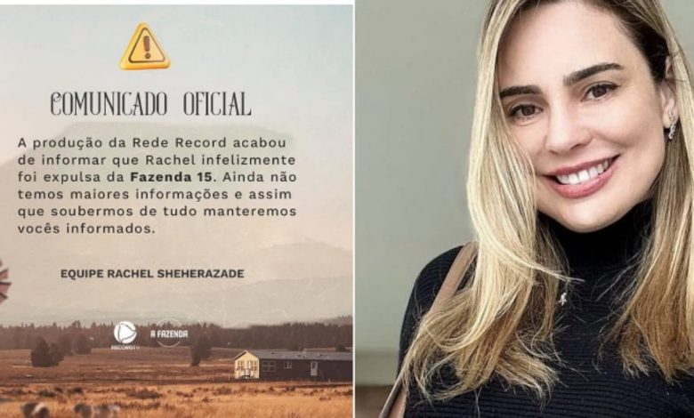 Equipe de Rachel Sheherazade se pronuncia após expulsão de A Fazenda