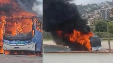 Vídeo: Ônibus que levava atletas do Vasco pega fogo