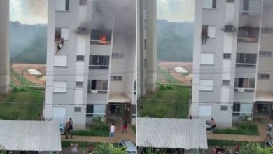 Vídeo: Avós pulam de prédio após neta de 11 anos atear fogo em sofá