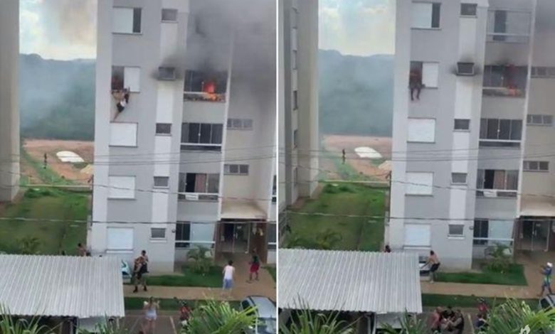 Vídeo: Avós pulam de prédio após neta de 11 anos atear fogo em sofá