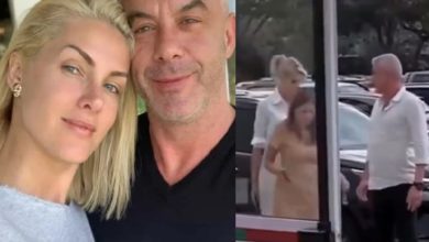 Vídeo mostra reação de Ana Hickmann ao chegar na delegacia e encontrar o marido esperando