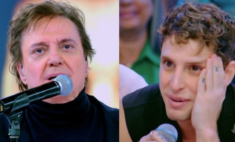 Diego Martins, Kelvin de Terra e Paixão, brinca com Fábio Jr. no Caldeirão: ‘Encontrei o meu novo Ramiro’