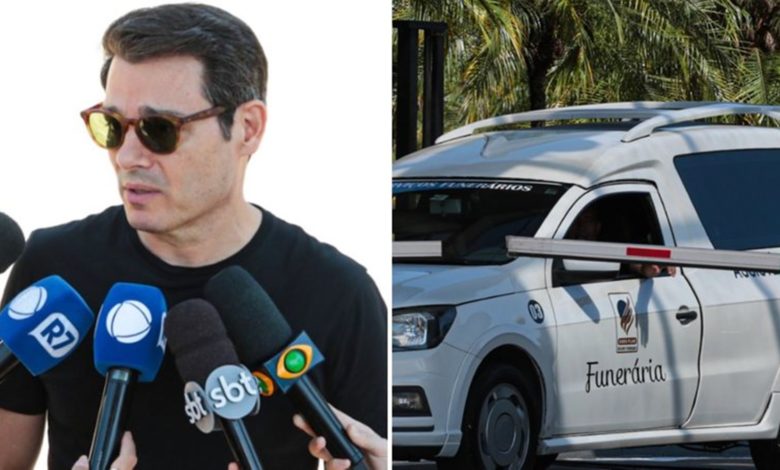 Celso Portiolli surge abatido no velório de Luana Andrade: “Não dá para acreditar”