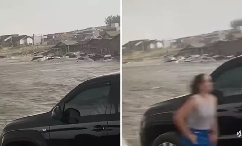 Vídeo: Tsunami meteorológico arrasta carros e assusta banhistas em SC