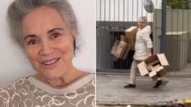 Regina Duarte fala sobre vídeo em que aparece catando papelão; atriz está afastada de novelas há 6 anos