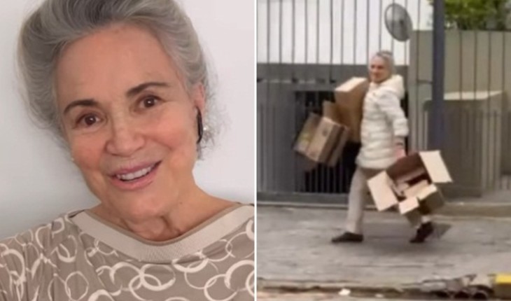 Regina Duarte fala sobre vídeo em que aparece catando papelão; atriz está afastada de novelas há 6 anos