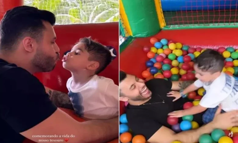 Murilo Huff comemora aniversário de 4 anos de Léo, seu filho com Marília Mendonça