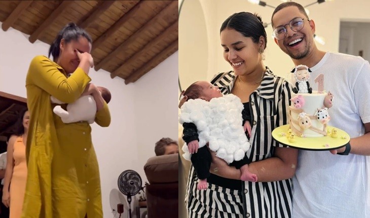 Viúva de Pedro Henrique surge em um vídeo abatida e celebra os 2 meses de sua filha Zoe: ‘Deus está cuidando’