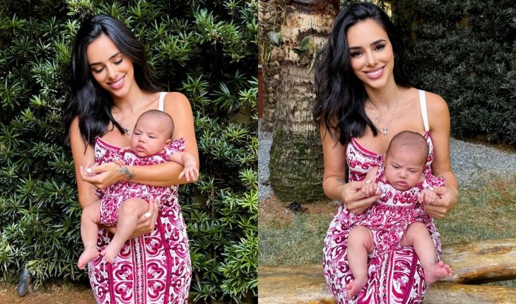 Bruna Biancardi deixa fãs babando ao dividir look estampado de R$ 20 mil com Mavie