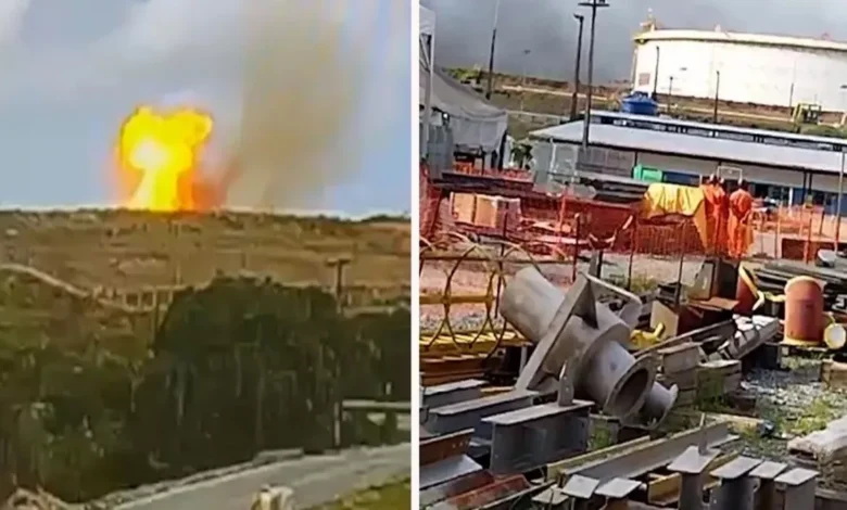 Vídeo: Explosão em tanque de petróleo deixa quatro feridos na Refinaria Abreu e Lima