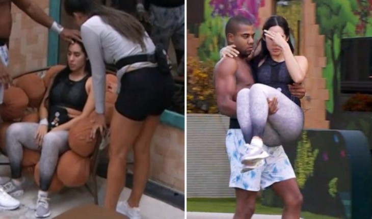 Isabelle passa mal no BBB24, dá susto no público e é carregada por Davi ao confessionário: ‘Tudo zonzo’