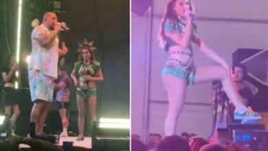 Anitta manda a real e dá ‘bronca’ em público durante show de Naldo Benny