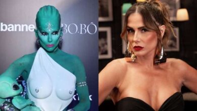 Deborah Secco vai a festa com polêmico look de extraterrestre e gasta fortuna de milhares de reais para isso