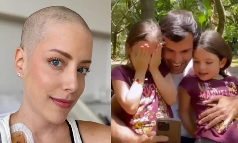 Fabiana Justus mostra reação das filhas após vê-la careca e emociona a web