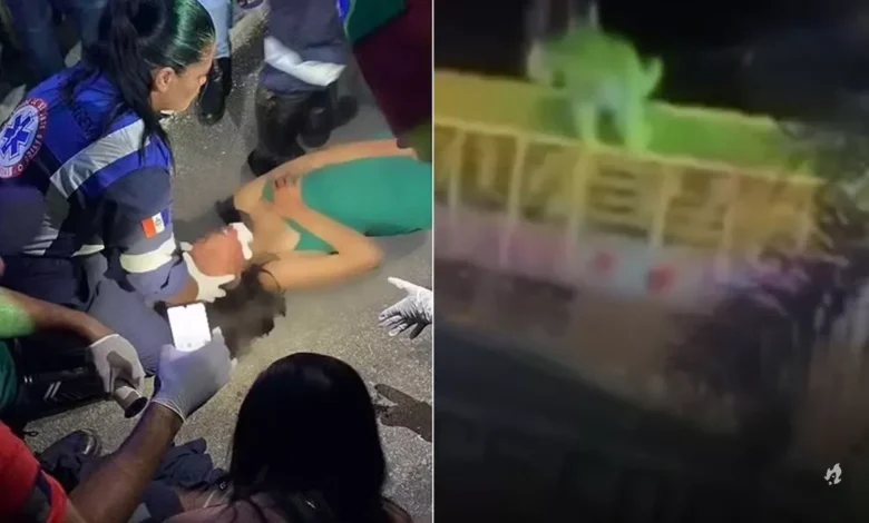 Vídeo: Adolescente é arremessada de brinquedo de parque em Maceió