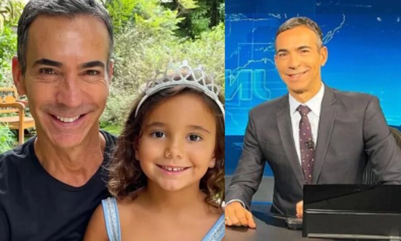 César Tralli surge no Jornal Nacional, e sua filha tem a reação mais fofa do mundo