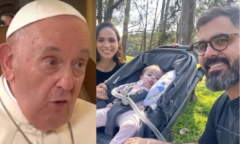 Juliano Cazarré e Letícia visitam papa Francisco e recebem conselho sobre Maria Guilhermina