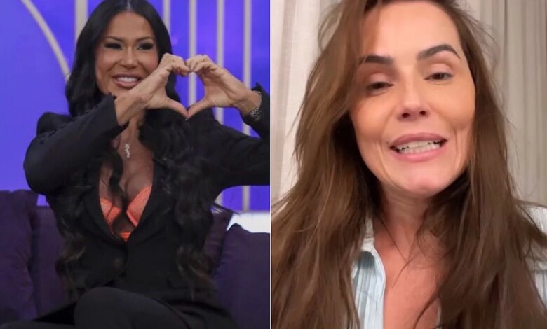 Após Gracyanne deixar escapar segredo, Deborah Secco revela se está se relacionando com a ex de Belo