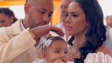 Neymar divulga fotos do batizado da filha, detalhe chama a atenção e dá o que falar