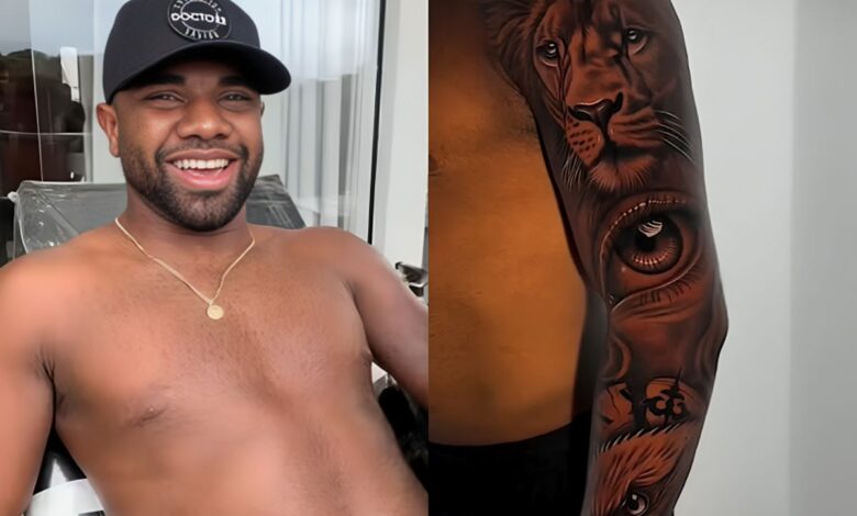 Davi fecha o braço com primeira tatuagem e divide opiniões na web: “Criticar”