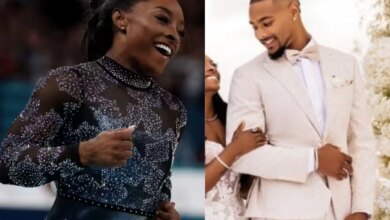 Antes das Olimpíadas, Simone Biles teve duas cerimônias de casamento usando cinco vestidos de noiva lindos